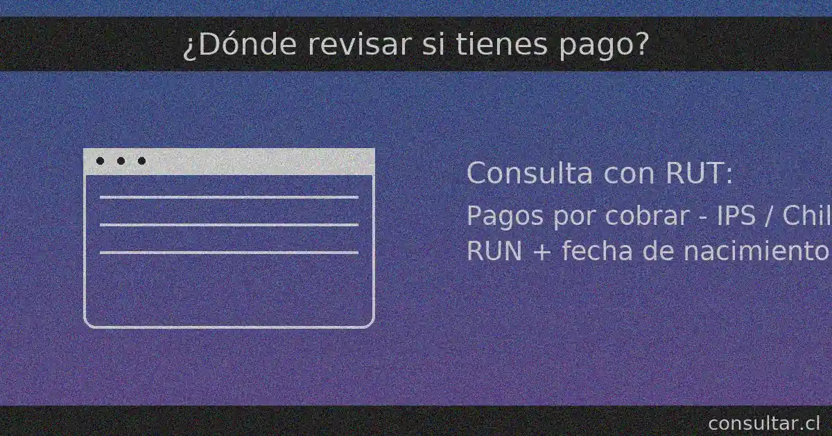Para revisar si tienes pagos por cobrar, ingresa tu RUN y fecha de nacimiento en el verificador del IPS/ChileAtiende.