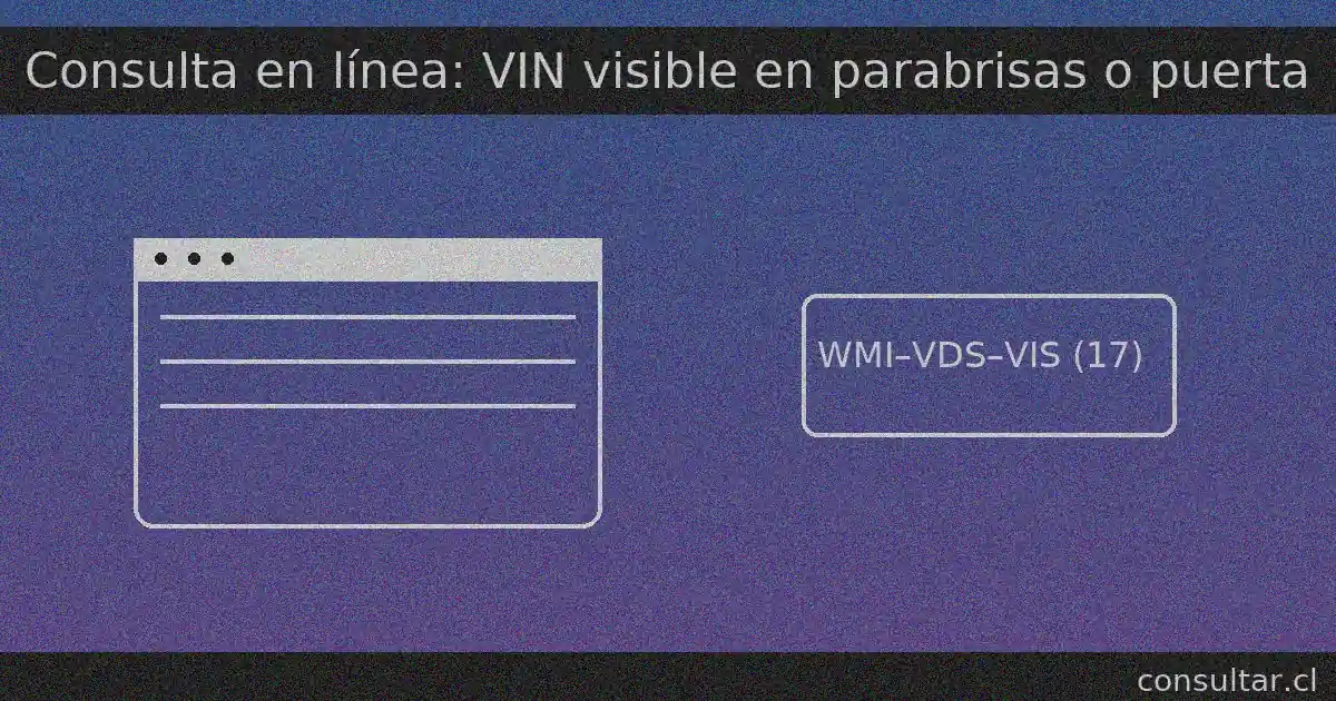 Para trámites y verificación, el VIN suele estar visible en la esquina inferior del parabrisas lado conductor y en la placa de la puerta; también se puede consultar en línea (NHTSA).