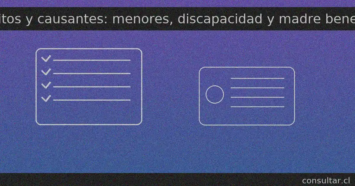Requisitos y causantes del SUF: menores de 18 años, personas con discapacidad; preferencia de la madre beneficiaria
