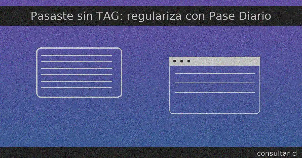 Pasaste sin TAG: regulariza en línea con el Pase Diario Único Interoperable — consultar.cl