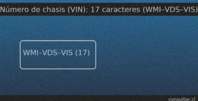 Número de chasis (VIN) de 17 caracteres, estructurado como WMI–VDS–VIS según la norma ISO 3779 y las exigencias de 49 CFR Part 565 (EE. UU.).